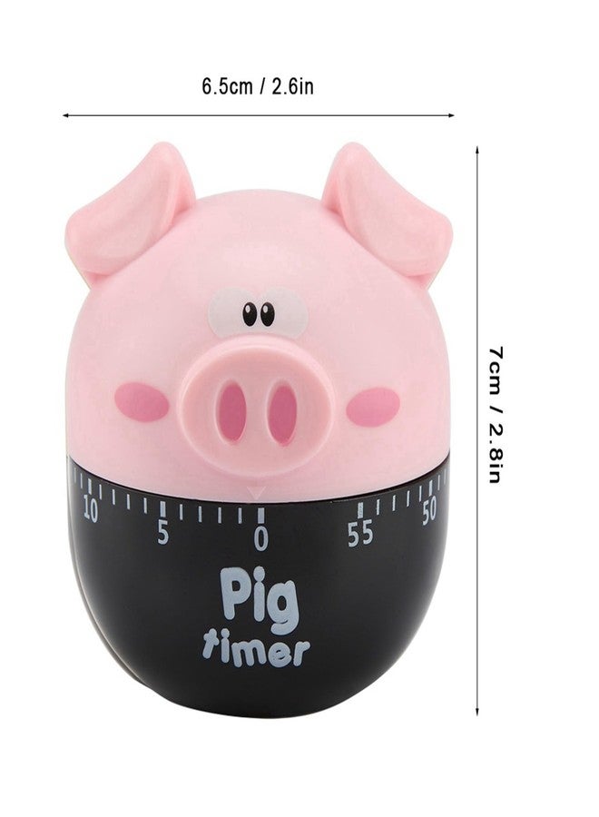 HAOHIZE Cute Cartoon Pig Kitchen Timer Mechanical Timers Counters for Cooking Timing Tool Portable Alarm Clock Kitchen Cooking Tool Cooking Mechanical Home Decor Counter (Pink) - Image 3